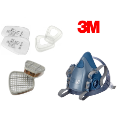 Maska lakiernicza ochronna przeciwgazowa 3M 7502 M półmaska z filtrami komplet